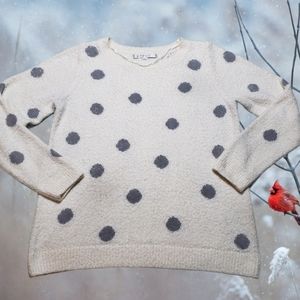 Lauren Conrad Gray Polka Dot Sweater Size Medium